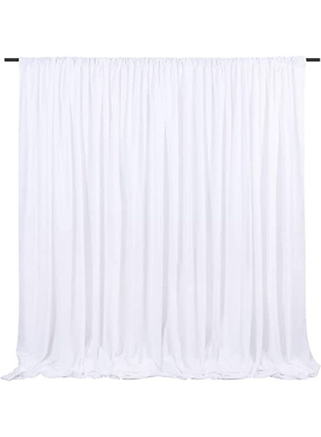 3m x 3m Wedding Backdrop White Large Party Backdrop Curtain Smooth Ice Silk Stage Background Curtain for Photography Shoot Photo Booth Props Decoration for Birthday,Baby Shower,Festival Event - Image 1