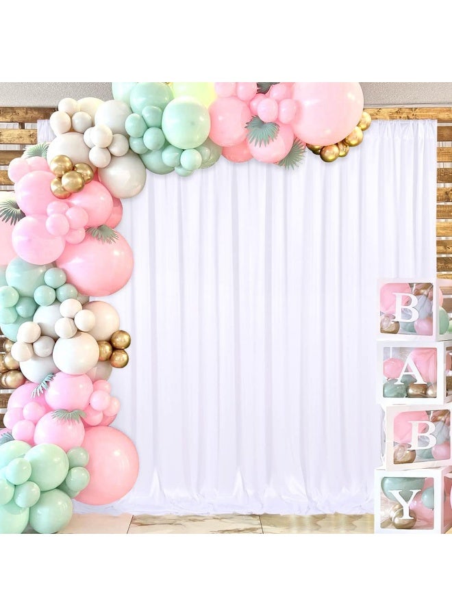 3m x 3m Wedding Backdrop White Large Party Backdrop Curtain Smooth Ice Silk Stage Background Curtain for Photography Shoot Photo Booth Props Decoration for Birthday,Baby Shower,Festival Event - Image 3