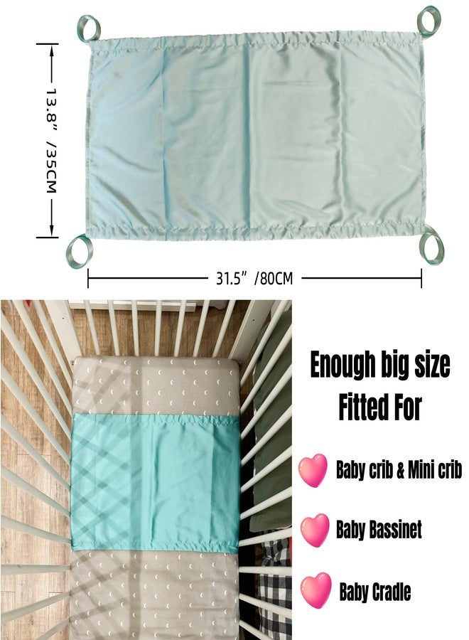 AKISS Satin Crib Sheet Pillow Cover Silk Bassinet Cradle Slip Reversible Use for Baby Girls Boys (Tiffany Blue & Light Grey) - Image 2