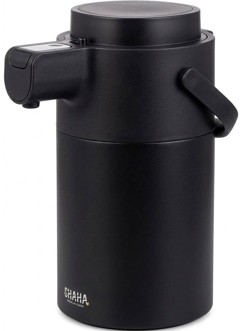 Shaha 4 Liter Stainless Steel Pressure Thermos Matt Black - Image 2
