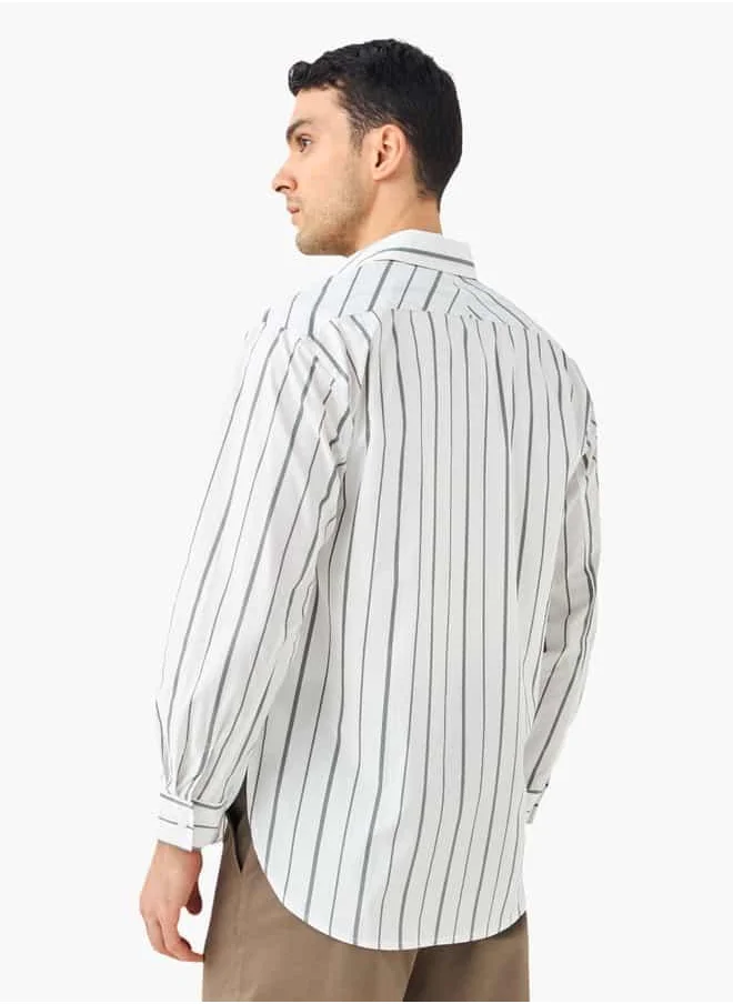 Iconic Iconic Striped Shirt with Pocket and Button Closure