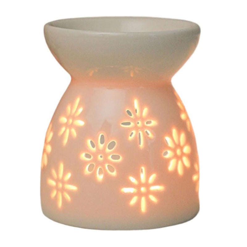 Ceramic aromatherapy burner, candle/essential oil burner, heater, hollowed-out home decor item - Image 1