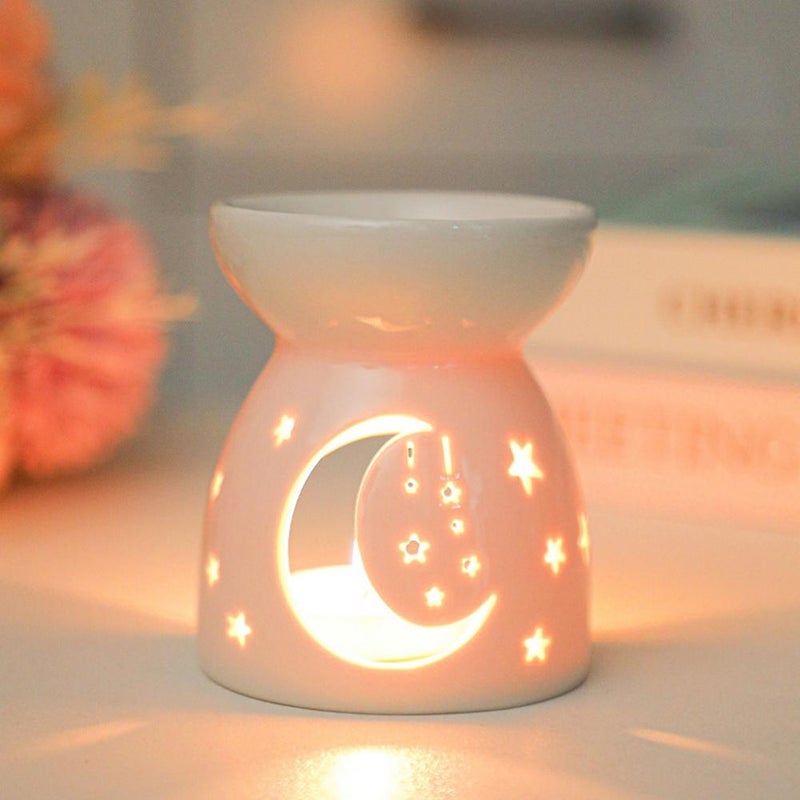 Ceramic aromatherapy burner, candle/essential oil burner, heater, hollowed-out home decor item - Image 5