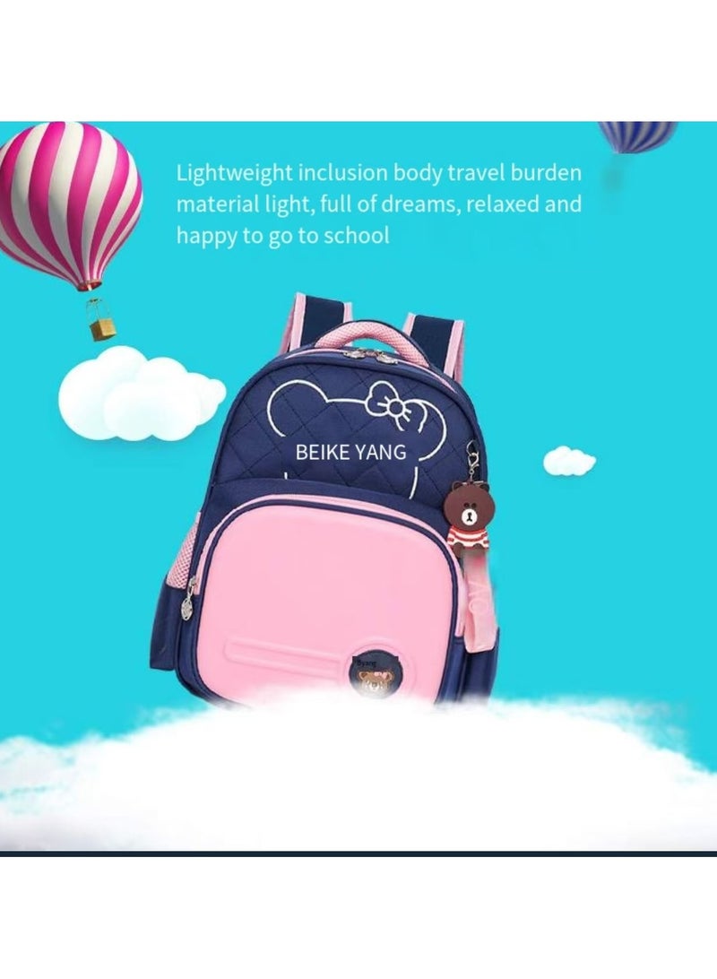 SIJINIAO SIJINIAO - Girls' Backpack, Girls' Backpack, Children's Primary School Backpack, Blue Pink, Backpack - Image 5