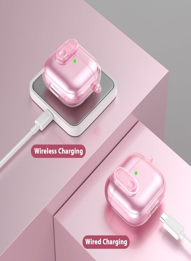 VISOOM (with Safety Lock) Clear Case Compatible with Cute Apple Airpods 4 Cases 2024 Women, VISOOM Soft TPU Transparency Air pods 4 Gen Cases iPods 4 Earbuds Case Girl Bling Keychain for Airpod iPod 4th Gen - Image 3