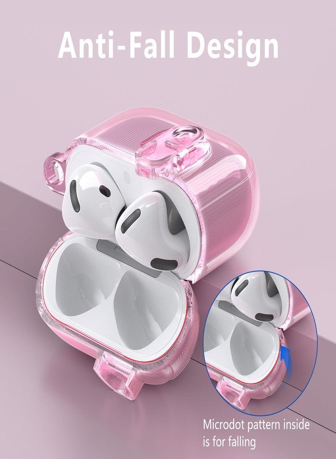 VISOOM (with Safety Lock) Clear Case Compatible with Cute Apple Airpods 4 Cases 2024 Women, VISOOM Soft TPU Transparency Air pods 4 Gen Cases iPods 4 Earbuds Case Girl Bling Keychain for Airpod iPod 4th Gen - Image 5