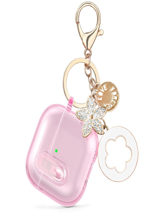 VISOOM (with Safety Lock) Clear Case Compatible with Cute Apple Airpods 4 Cases 2024 Women, VISOOM Soft TPU Transparency Air pods 4 Gen Cases iPods 4 Earbuds Case Girl Bling Keychain for Airpod iPod 4th Gen - Image 4