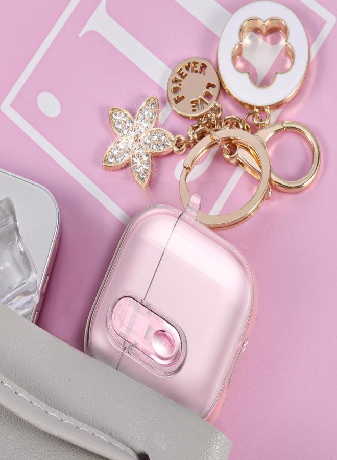 VISOOM (with Safety Lock) Clear Case Compatible with Cute Apple Airpods 4 Cases 2024 Women, VISOOM Soft TPU Transparency Air pods 4 Gen Cases iPods 4 Earbuds Case Girl Bling Keychain for Airpod iPod 4th Gen - Image 2
