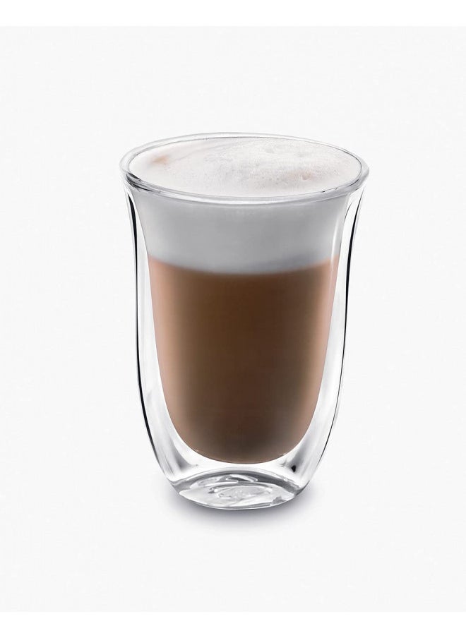 De'Longhi - De'Longhi DeLonghi Double Walled Thermo Latte Glasses, Set of 2, 2 Count (Pack of 1), Clear, 330 milliliters - Image 1