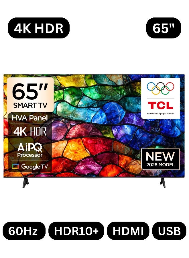 تي سي إل تلفزيون ذكي TCL 65P61L 4K HDR مقاس 65 بوصة (موديل 2026 - إصدار Google TV للإمارات) - Image 1