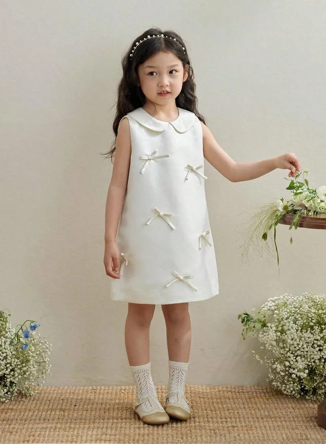 Take Two Girls Bow Detail Sleeveless Dress