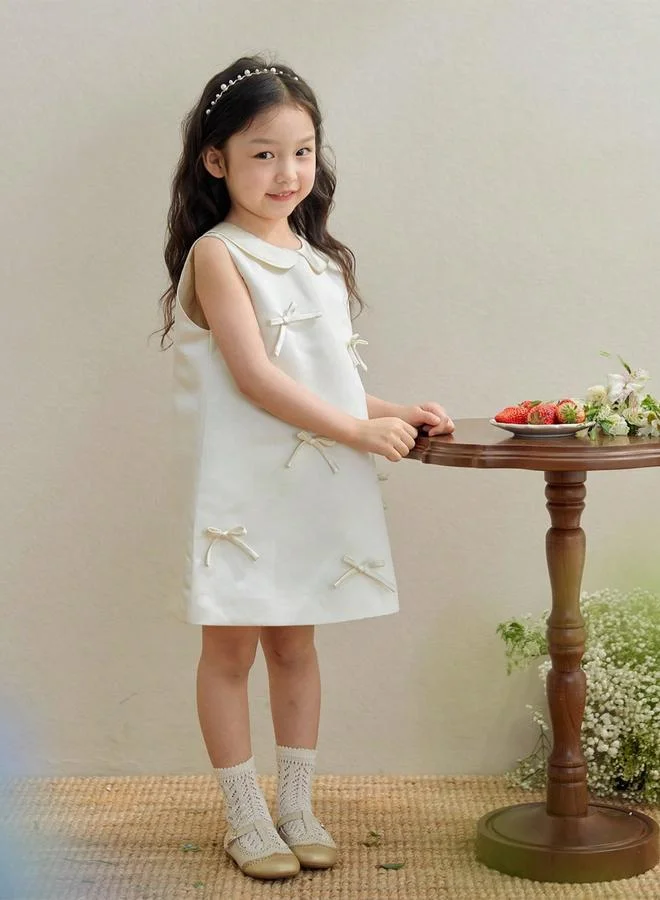 Take Two Girls Bow Detail Sleeveless Dress