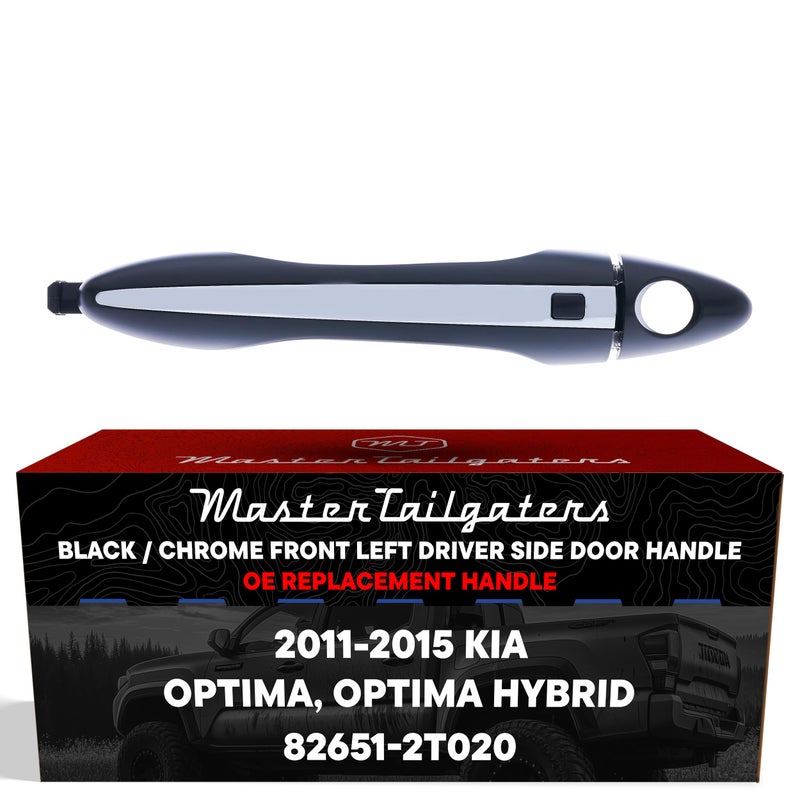 Master Tailgaters Exterior Door Handle BlackChrome Replacement for Kia Optima 2011 Optima Hybrid 20112015 OE Part 826512T020 Front Left Driver Side - Image 2