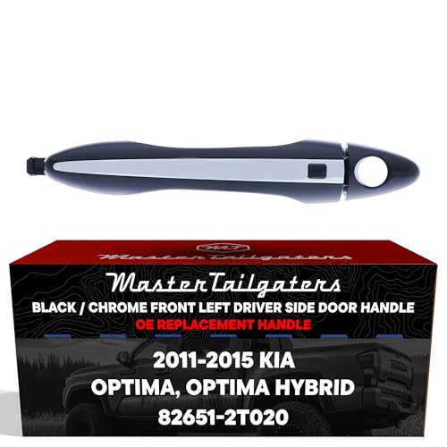 Master Tailgaters Exterior Door Handle BlackChrome Replacement for Kia Optima 2011 Optima Hybrid 20112015 OE Part 826512T020 Front Left Driver Side - Image 1