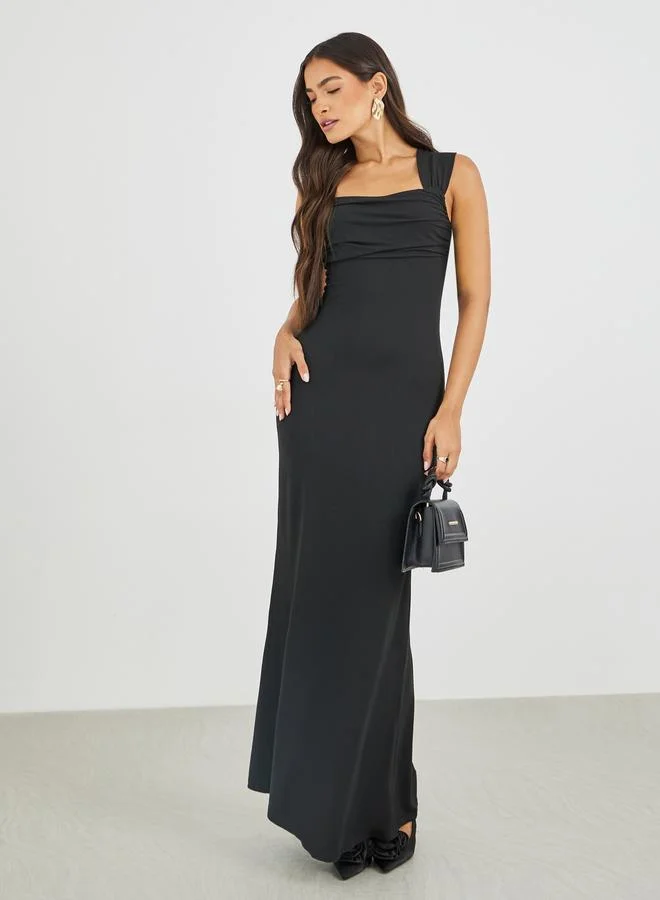 ستايلي Styli Solid Sleeveless Bodycon Maxi Dress