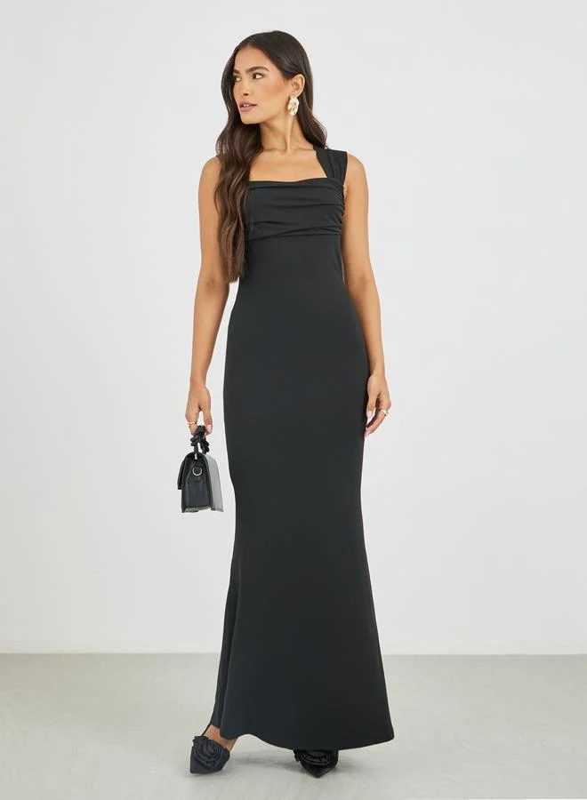 ستايلي Styli Solid Sleeveless Bodycon Maxi Dress