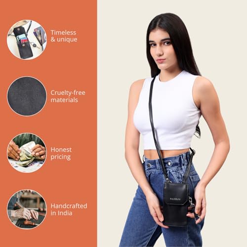 HAMELIN Small Crossbody Mobile Sling Bag for Women | Stylish Phone Pouch with Adjustable Strap |Phone Purse For Women| Versatile Mobile Pouch for Girls | Ideal Gift For Woman | Black - Image 4