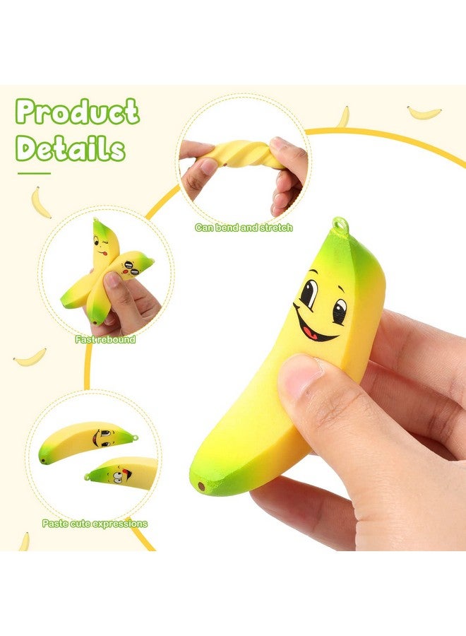 Lewtemi 16 Pcs Banana Stress Toys Banana Stress Ball With Emotions Banana Fidget Pu Toy Soft Stress Relief Banana Adult Sensory Toys For Fruit Party Favors Birthday Party Supplies Party Bag Fillers - Image 5