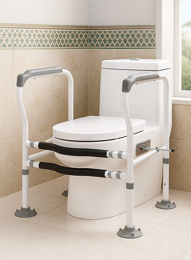 Adjustable Toilet Safety Rail, Non-Slip Toilet Grab Bars Walker, Portable Walking Stick, Toilet Bars for Elderly & Disabled  - Image 1