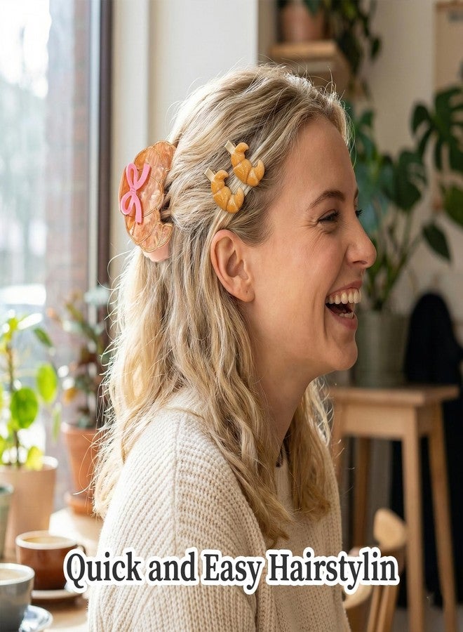 CZFSWT 3Pcs Croissant Hair Clip Set, Food Hair Clips, Durable Design Fun Claw Clips Suitable for Casual and Party Occasions - Image 4