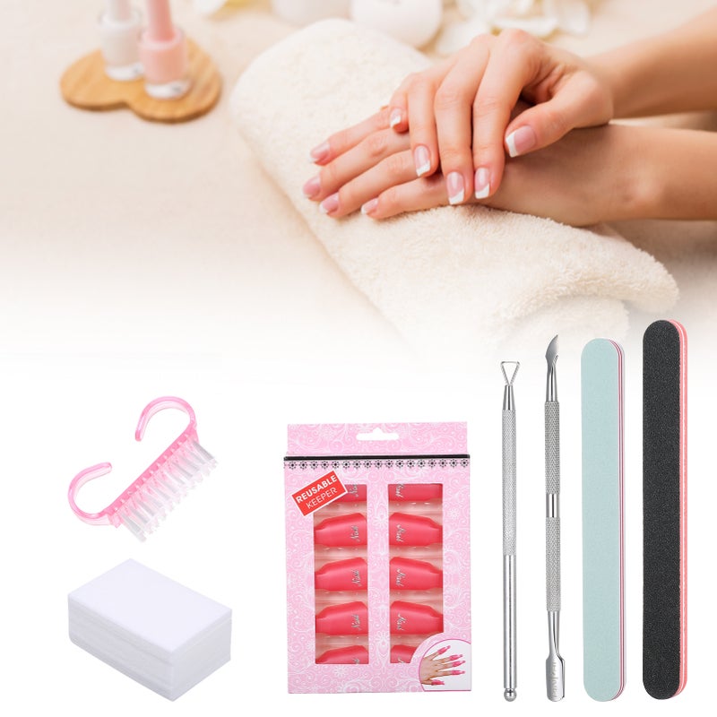 Gel Nail Polish Removal Kit Soaker Cleaner Clip Nail Art Tool Cuticle Pusher and Cutter Set - Image 3