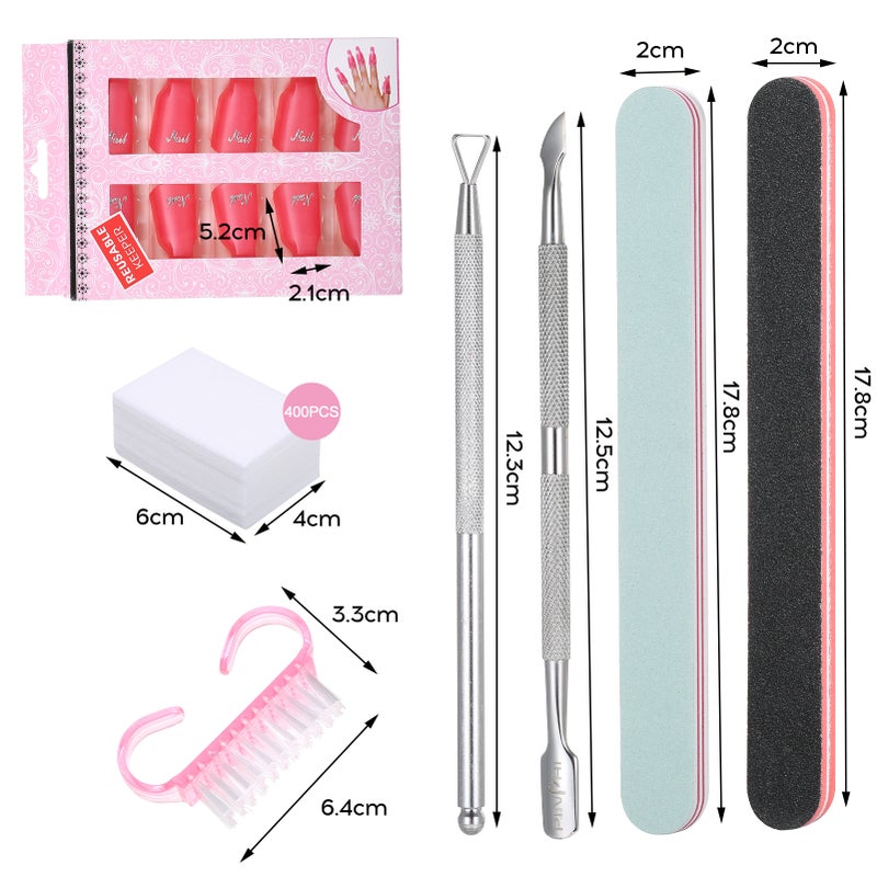 Gel Nail Polish Removal Kit Soaker Cleaner Clip Nail Art Tool Cuticle Pusher and Cutter Set - Image 4
