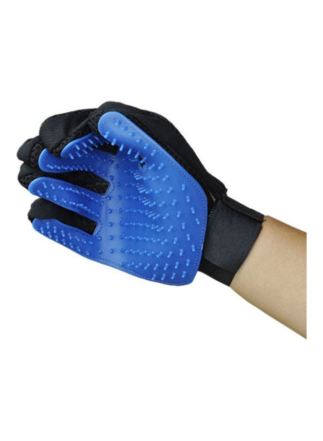 إسكدنيا قفازات للعناية بالحيوانات الأليفة، أداة فعّالة لإزالة شعر الحيوانات، لطيفة في إزالة الشعر، أداة تدليك بتصميم فريد بخمسة أصابع للكلاب والقطط بفراء الطويل والقصير، لون أزرق أزرق/أسود - Image 2