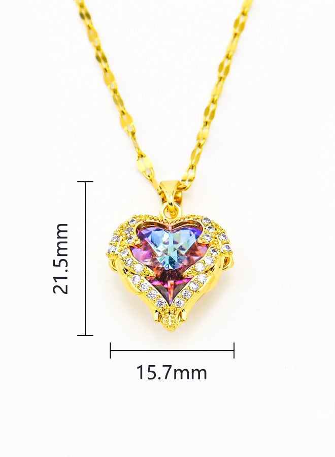 Heart-Stirring Ocean: Blue Ocean Pendant Necklace - Zinc Alloy Non-Fading Collarbone Chain | Romantic Valentine's Gift