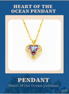 Generic Heart-Stirring Ocean: Blue Ocean Pendant Necklace - Zinc Alloy Non-Fading Collarbone Chain | Romantic Valentine's Gift  - Image 1