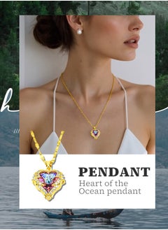 Generic Heart-Stirring Ocean: Blue Ocean Pendant Necklace - Zinc Alloy Non-Fading Collarbone Chain | Romantic Valentine's Gift  - Image 3