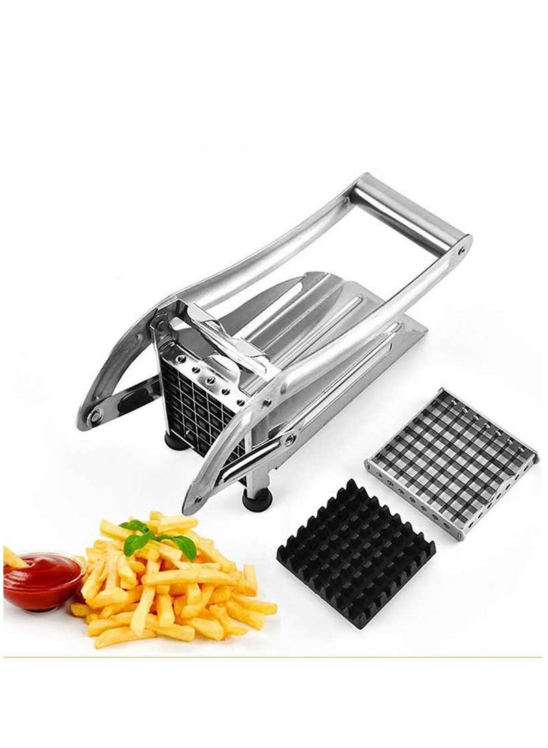 Potato Chipper with 2 changable Blades for Making Chips French Fries American Style Chips Stainless Steel - Image 1