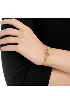 Chomel Swan Rhodium Plated Stone Studded Bracelet 5083133  - Image 2