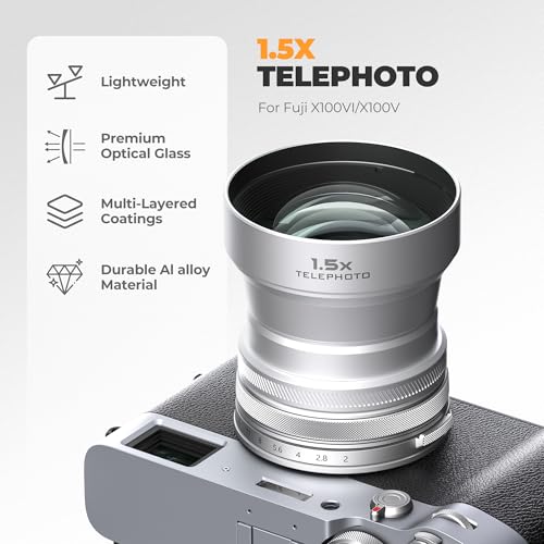 Freewell 1.5X Telephoto Lens Compatible with Fuji X100VI X100V, Enhanced Zoom and Lightweight Design - Image 2