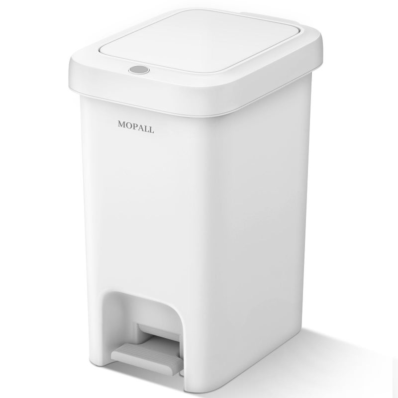 MOPALL 21.5L/5.7Gal Slim Bathroom Trash Can with Lid Soft Close, Bathroom Garbage Can with Press Top Lid & Foot Pedal, Step Trash Bin Wastebasket Waste Bin for Home, Kitchen, Garage, Apartment, Office - Image 1
