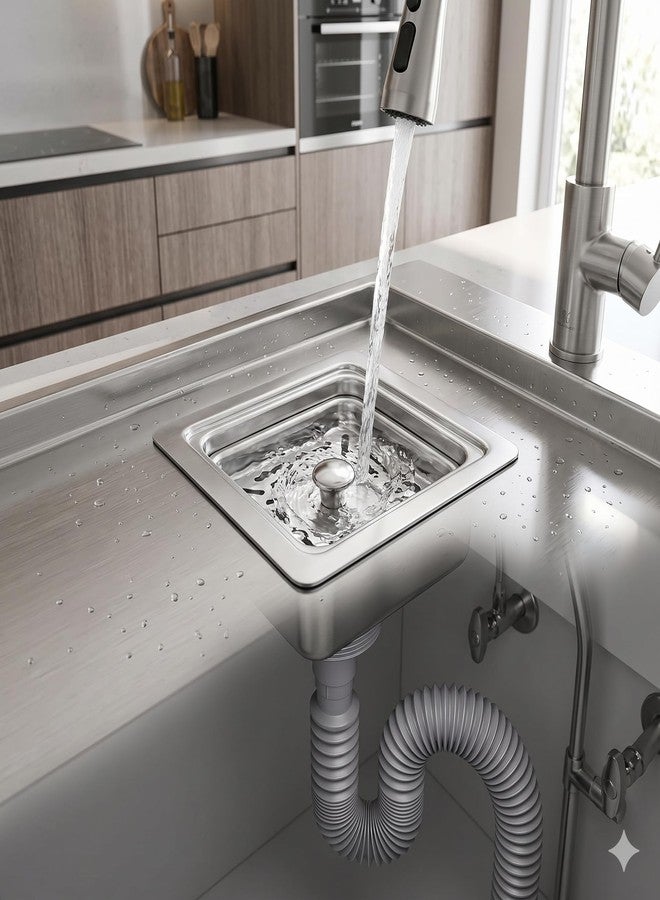 JAGGER JAG450 4 Inch Square Sink Coupling - Stainless Steel & PVC Drain Coupler | Rust-Free & Durable For Kitchen Sink, Basin & Utility Area (SINK COUPLING ONLY) - Image 5