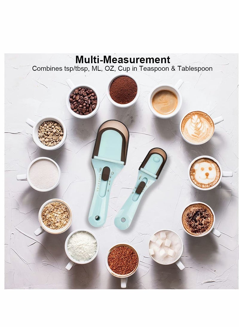 KASTWAVE Adjustable Measuring Cups, Spoons Sets, Kitchen Tools Plastic Tablespoon Measuring Cup Magnetic, for DIY Cooking Baking Kitchen, Solid/Powder/Liquid, Set of 2  - Image 3