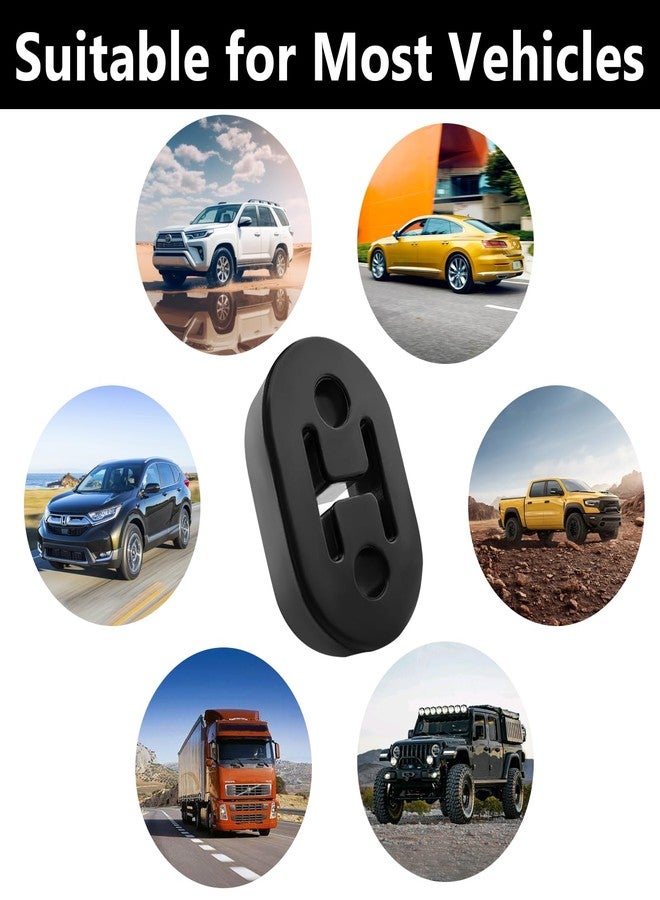 BFXM Exhaust Rubber Hanger, rubber muffler hangers. Rubber Insulator Bushing Mount, rubber exhaust mounts with 2 Holes 0.47 Inch, Universal Fit (4PCS Black) - Image 4