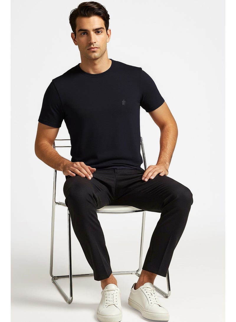 French Connection مجموعة من 3 تي شيرتات بياقة دائرية للرجال من فرنش كونكشن - رمادي، أزرق داكن وأزرق - Image 2