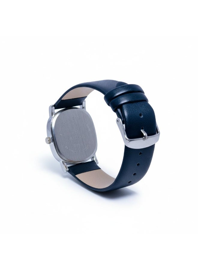 FAISTAR Azure Classic FT430G Analog Watch for Men Black Dial Silver Case Black Leather Strap Quartz Date Display - Image 3