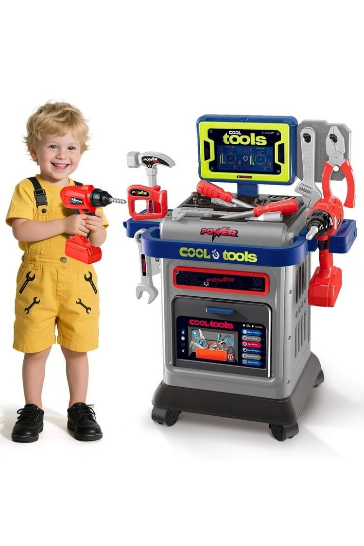 41-Piece Kids Tool Bench with Electric Drill – Realistic Toddler Construction Tools Set – Pretend STEM Workbench Toy for Boys & Girls, Ages 3+ - Image 1