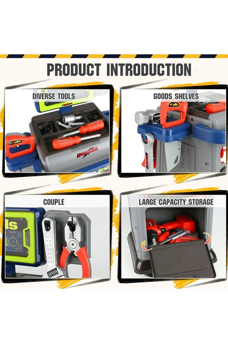 41-Piece Kids Tool Bench with Electric Drill – Realistic Toddler Construction Tools Set – Pretend STEM Workbench Toy for Boys & Girls, Ages 3+ - Image 4