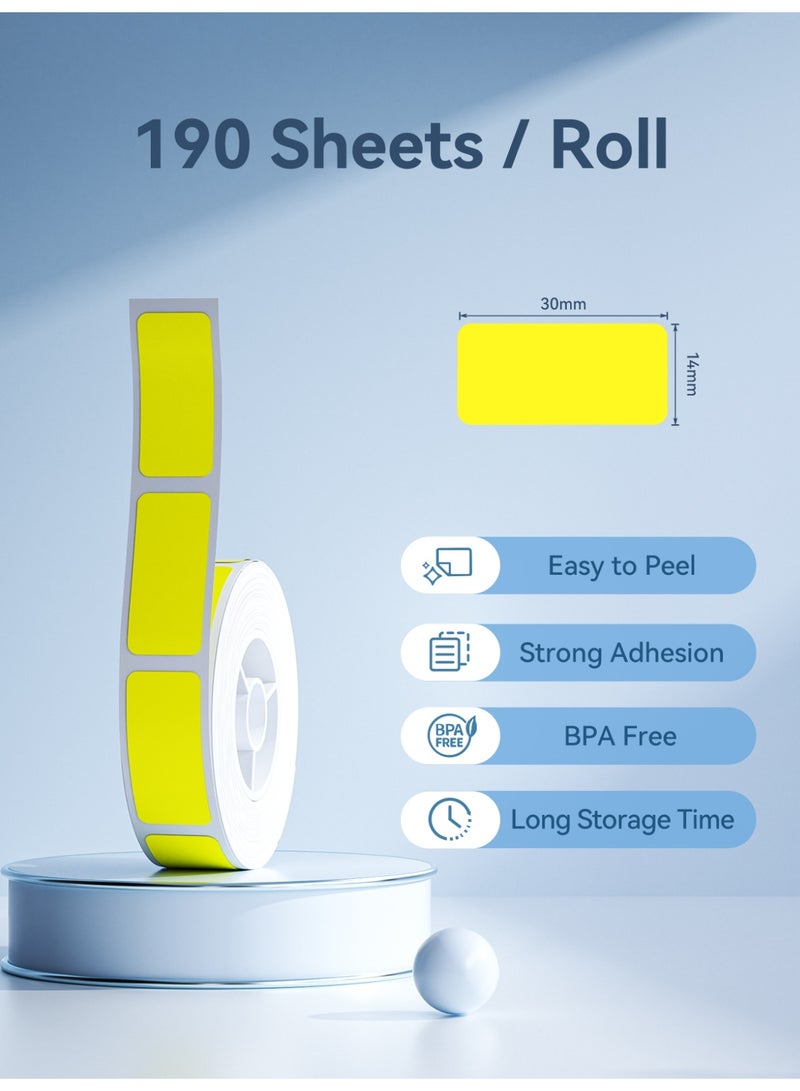 NIIMBOT Thermal Transfer Labels 14×30mm,190 Labels/Roll, for N1 Label Maker, PET Material, Waterproof and High-Temperature Resistance, Long Storage Time, Yellow - Image 2