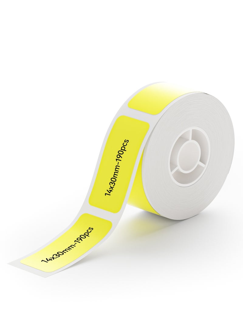 NIIMBOT Thermal Transfer Labels 14×30mm,190 Labels/Roll, for N1 Label Maker, PET Material, Waterproof and High-Temperature Resistance, Long Storage Time, Yellow - Image 1