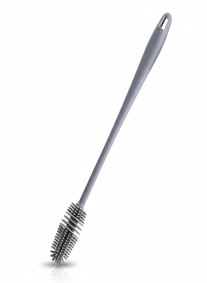 KBS Bottle Cleaning Brush Silicone Long Handle for Water Bottle Narrow Neck Containers Vase and Glass Cleaner for Home Accessories Item Products (31-CM-Grey-Brush-Silicone) - Image 1