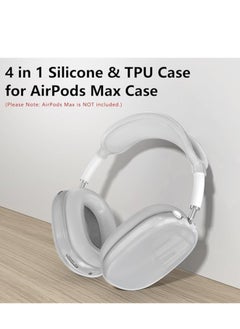 Generic 4 in 1 Clear Silicone Case Cover for AirPods Max Headphones White  - Image 2