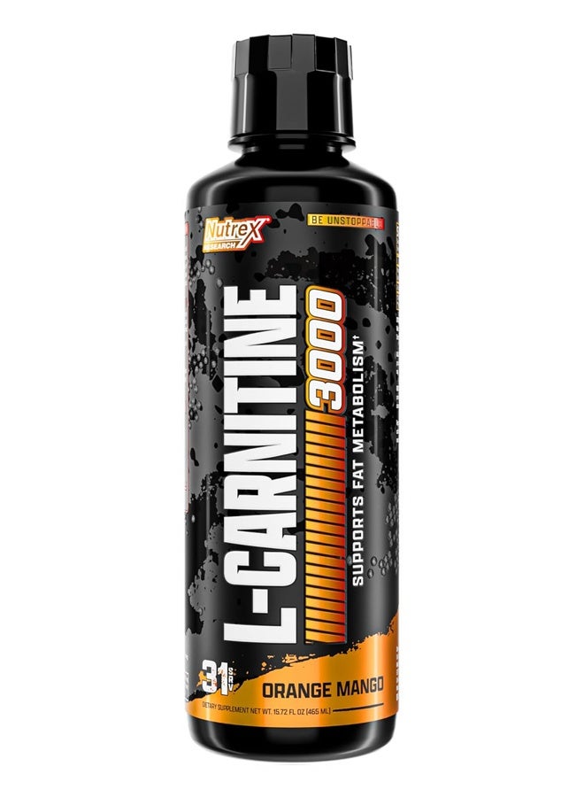 Nutrex Research Nutrex L-Carnitine 3000 Liquid Fat Burning for Max Performance, Orange Mango 465ml - Image 1