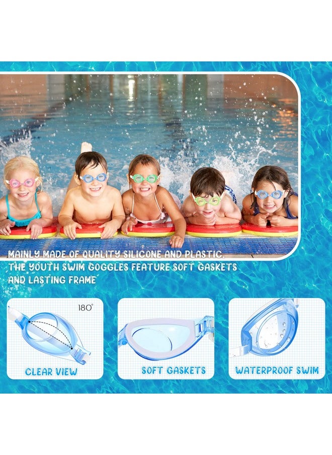 Konohan - 12 Pairs Summer Kids Swimming Goggles No Leaking Swim Goggles Kids Pool Goggles Wide View Swim Glasses Clear Water Goggles With Adjustable Strap For Youth Children Teens Boys Girls Aged 6 14 4 Colors - Image 1