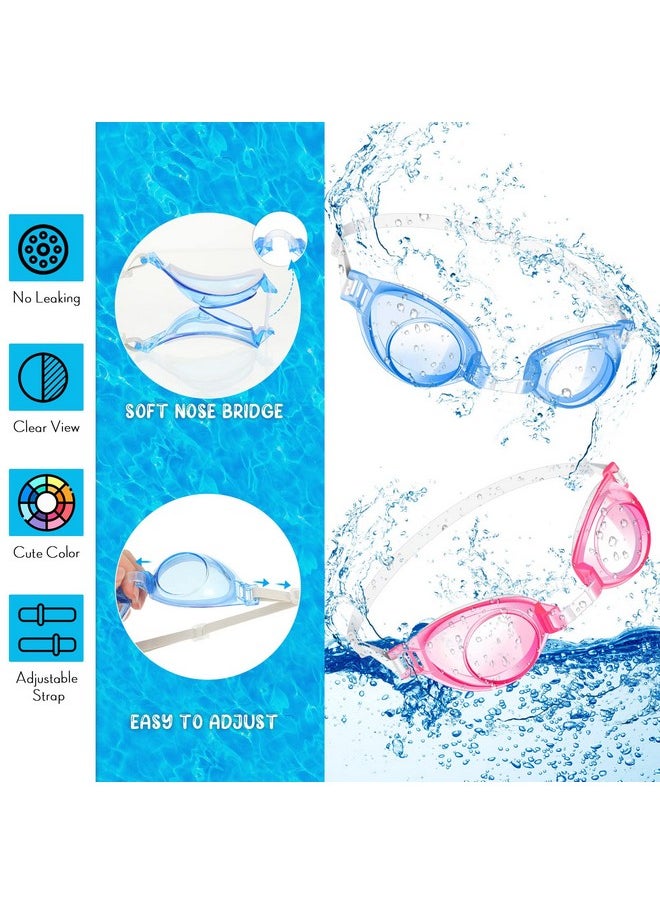 Konohan - 12 Pairs Summer Kids Swimming Goggles No Leaking Swim Goggles Kids Pool Goggles Wide View Swim Glasses Clear Water Goggles With Adjustable Strap For Youth Children Teens Boys Girls Aged 6 14 4 Colors - Image 1