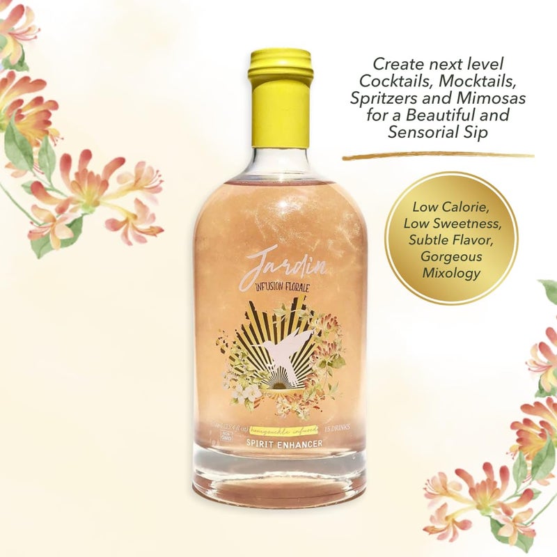 JARDIN PREMIUM Honeysuckle Sugar Free Cocktail Mixers - Spirit Enhancer for Cocktails and Mocktails - Aromatic and Floral Drink Glitter - KETO Mixer for Cocktails (25.4 Fl Oz) - Image 2