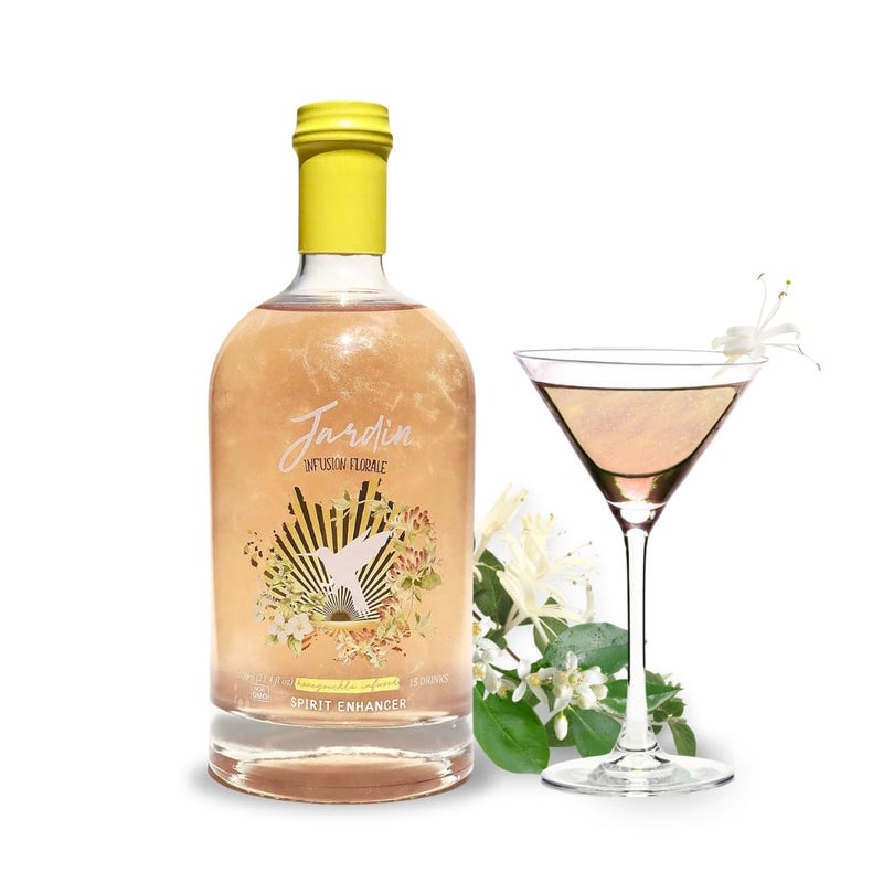 JARDIN PREMIUM Honeysuckle Sugar Free Cocktail Mixers - Spirit Enhancer for Cocktails and Mocktails - Aromatic and Floral Drink Glitter - KETO Mixer for Cocktails (25.4 Fl Oz) - Image 1
